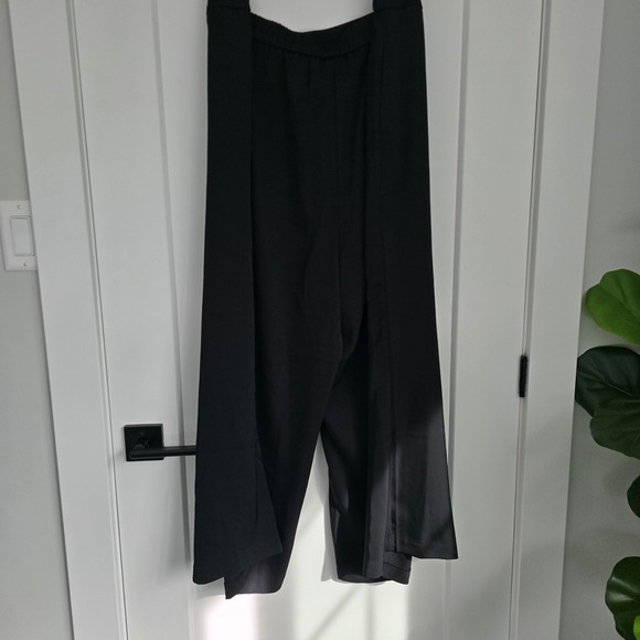 *NWT* Mack Liam Black Wide Leg Cropped Culottes Pants 2X Elastic Waist - Picture 5 of 7